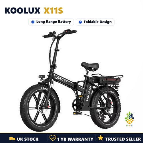 KOOLUX X11S Folding Electric Bike 20" Fat Tire Dual Battery 48V Long Range 250W