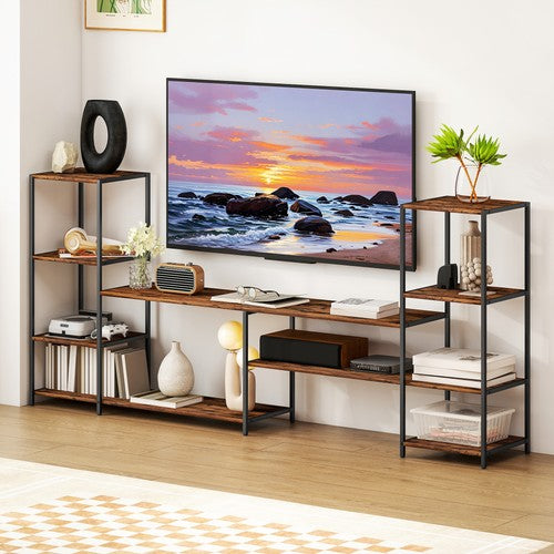 TV Unit Stand for TVs up to 60in Industrial Storage Shelves Entertainment Centre