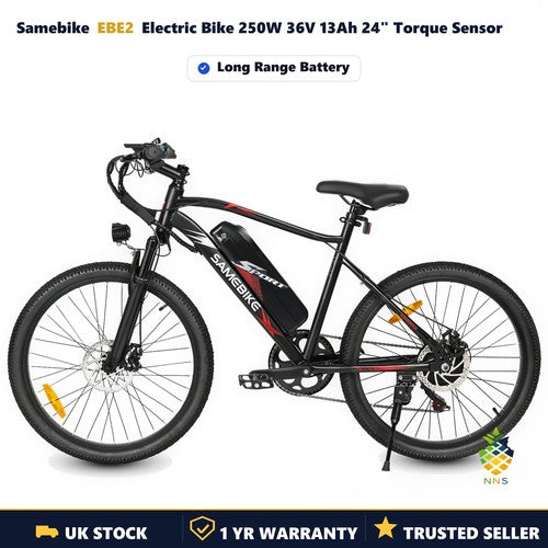 Samebike EBE2 Electric Bike 250W 36V 13Ah 24" Torque Sensor Mountain E-Bike UK
