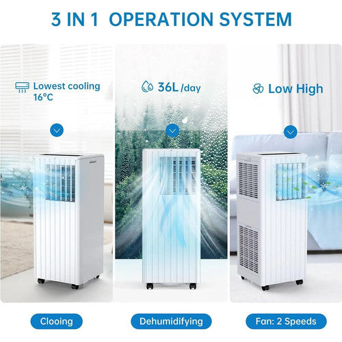 NNS Adoolla 7000 BTU Portable Air Conditioner 3in1 Cooling Dehumidifier Fan UK
