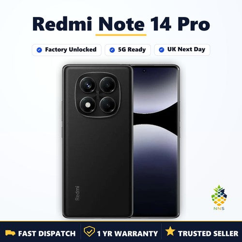 Xiaomi Redmi Note 14 Pro 5G 8GB 256GB Midnight Black 5G Unlocked UK