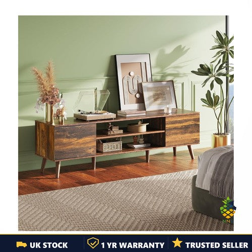 TV Unit 160cm TV Stand Cabinet Storage Wooden Rustic Industrial Farmhouse Unit U