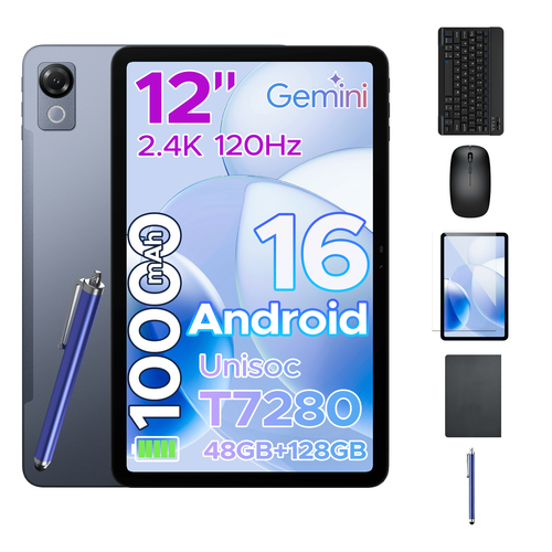 NNS P12 12in Android Tablet 8GB 128GB 5G 120Hz 2.4K 10000mAh + Keyboard UK