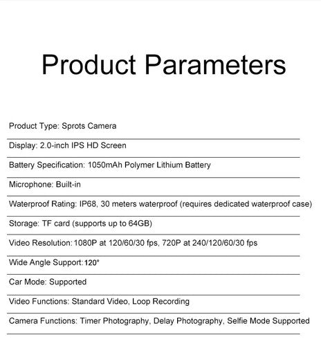 NNS Action Camera 4k Ultra FHD Remote control IP68 sport cam 120° Android iOS