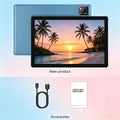 NNS 10.1in 2-in-1 Android Tablet 3GB 64GB FHD IPS 6000mAh Dual Camera 1TB Exp UK - Blue