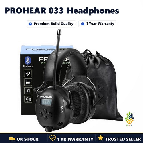 PROHEAR 033 Bluetooth 5.0 Headphones Noise Reduction Rechargeable 2000mAh UK