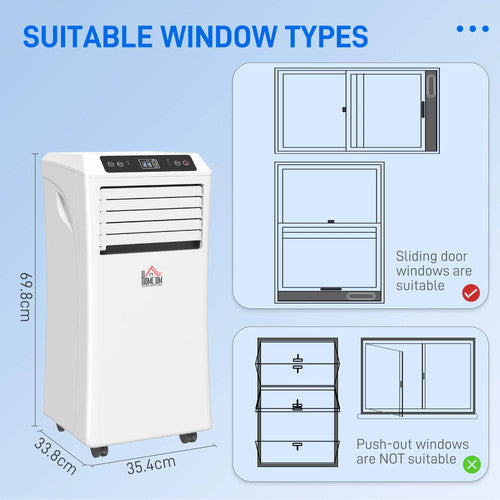 HOMCOM Mobile Air Conditioner 10000 BTU Portable White Powerful Cooler AC UK