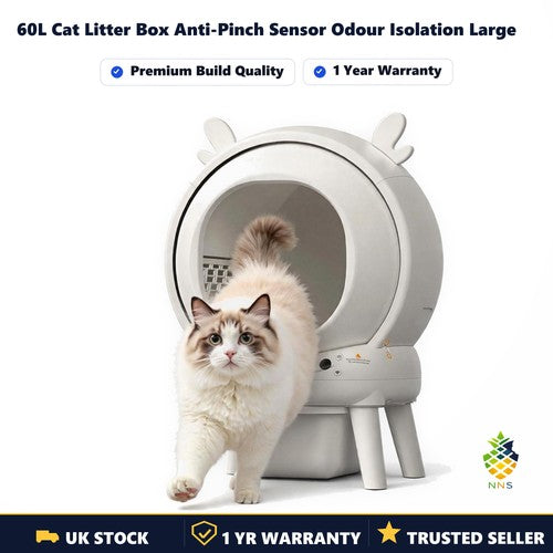 60L Cat Litter Box Anti-Pinch Sensor Odour Isolation Large Enclosed Cat Toilet