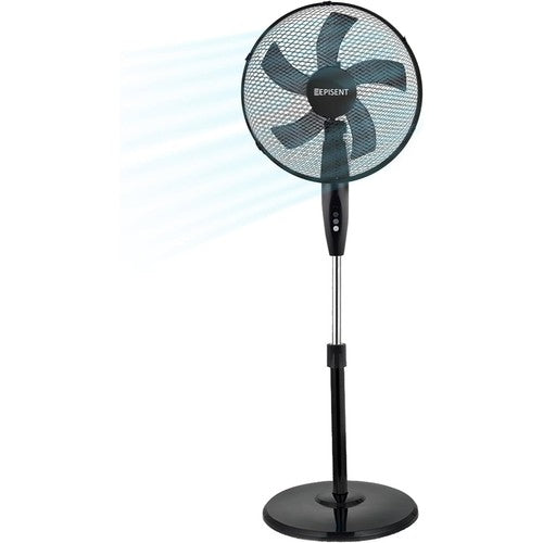 16" Pedestal Fan Black 3 Speed Oscillating Tilt Adjustable Standing Cooling UK