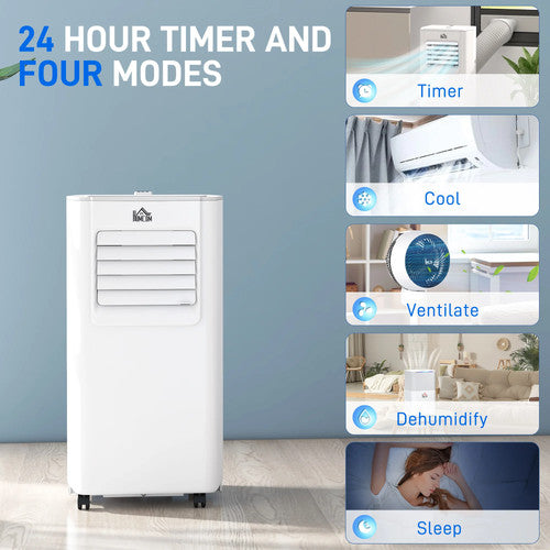 HOMCOM 5000BTU Portable Air Conditioner Dehumidifier 4 Modes LED Display Timer