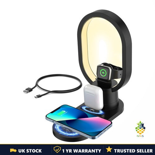 3-in-1 Wireless Charging Station Fast Charger Phone Watch Earbuds Stand UK