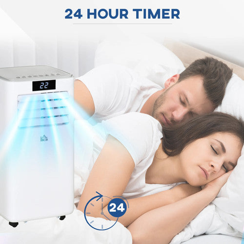 HOMCOM 7000 BTU Portable 4 in 1 Air Conditioner Dehumidifier Fan Swing White AC