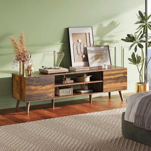 TV Unit 160cm TV Stand Cabinet Storage Wooden Rustic Industrial Farmhouse Unit U