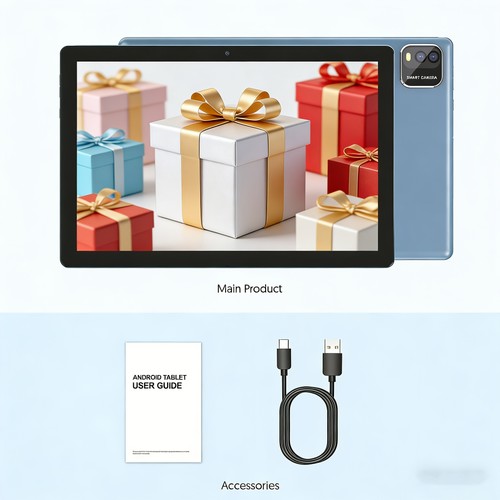 10in Tablet Android 12GB 64GB 1TB Expand 6000mAh 2MP+8MP WiFi 2-in-1 Tablet UK