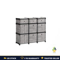 9-Cube Drawer Organiser Canvas Storage Unit Bookcase 83.5x30x79.5cm Bedroom UK