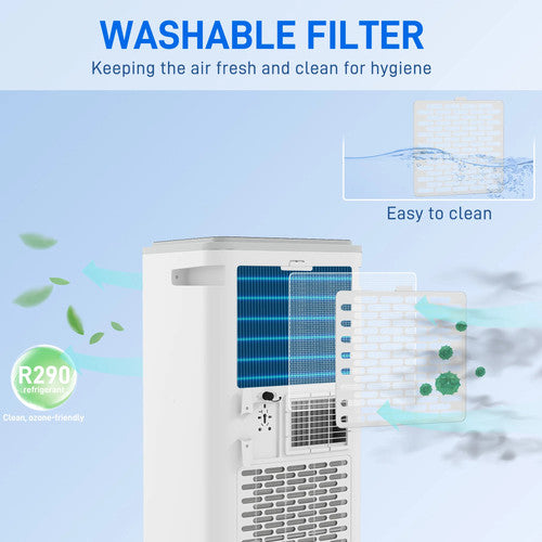 HOMCOM 9000BTU Portable Air Conditioner Fan Dehumidifier WiFi Smart App 20m² AC