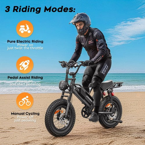 Spacewalk M7 Electric Bike 1500W Peak 48V 15Ah 20in Fat Tyre Off Road EBike