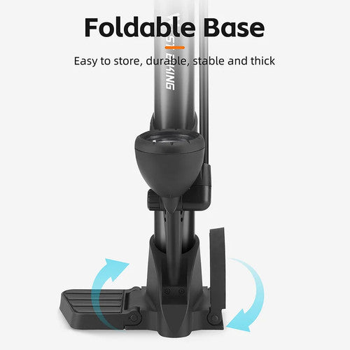 West Biking Essential Bike Floor Pump Manual 160Psi Schrader Presta Valve UK