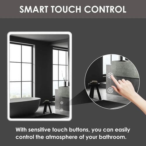 LED Modern Bathroom Vanity Mirror Illuminated Glass Aluminium Frame Anti Fog UK