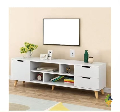 140cm TV Stand Cabinet Entertainment Unit Foldable Drawers Open Shelves UK