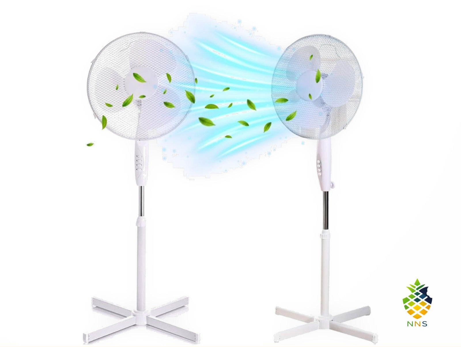 16" Pedestal Fan Mesh Guard 40W Adjustable Height Cross Base Home Office UK