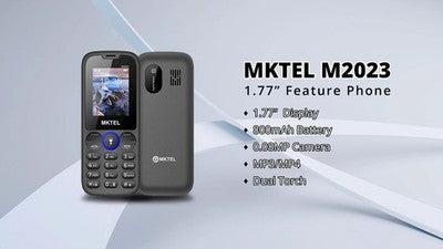 MKTEL M2023 Classic Feature Phone 1.77inch Display Dual SIM FM Radio Flashlight