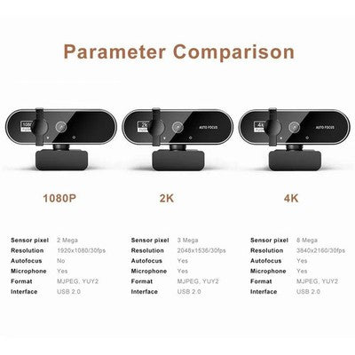 EOENKK 4K Webcam Video Camera 2K 4K 1080P Autofocus Streaming Web Cam USB FHD
