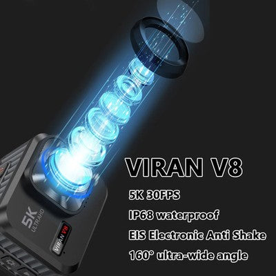 Viran V8 Action Camera 5K30FPS FHD Waterproof Sport Cam Remote Control WiFi