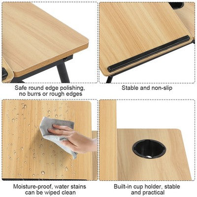 Folding Desk Laptop Table 5-Level Height Adjustment Modern Strong Space Saving