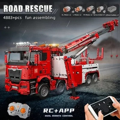 Mould King 17027 Technical Truck Toys APP RC Motorized Fire Rescue Vehicle Gift
