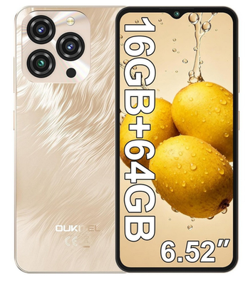 OUKITEL C3 Smartphone 16GB+128GB 6.52" 5000mAh 13MP Android 14 4G Dual SIM UK - Gold