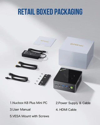 GMKtec Fast K8 Plus Ryzen 7 8845HS Mini PC 32GB DDR5 1TB Win11 Pro WiFi6 BT5.2