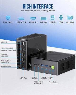 GMKtec Fast K8 Plus Ryzen 7 8845HS Mini PC 32GB DDR5 1TB Win11 Pro WiFi6 BT5.2