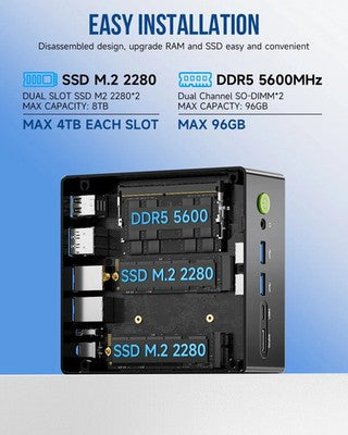GMKtec Fast K8 Plus Ryzen 7 8845HS Mini PC 32GB DDR5 1TB Win11 Pro WiFi6 BT5.2