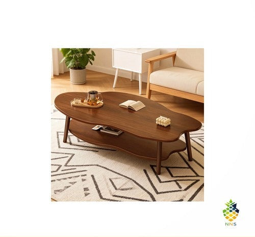 2-Tier Cloud Shape Coffee Table Modern Storage Side Table 60x60x42cm White UK