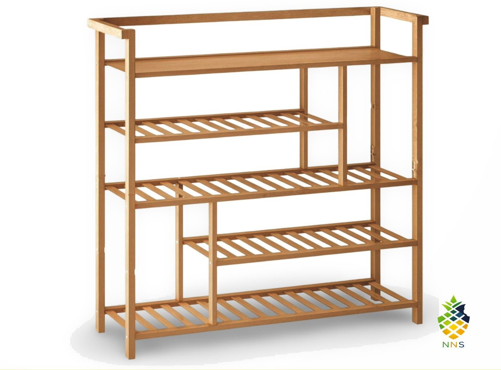 5-Tier Bamboo Shoe Rack Storage Organiser Space-Saving Hallway Bedroom UK