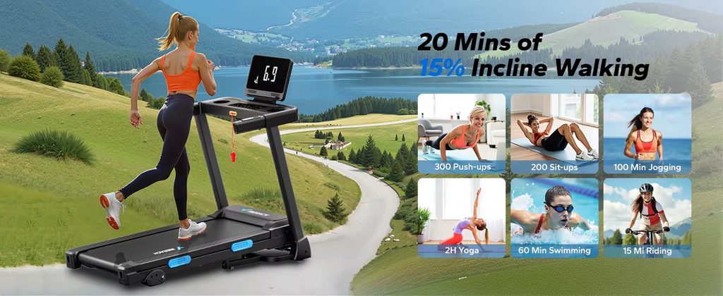 MERACH Walking Pad Treadmill 12km/h Foldable Incline App LED Display Home Gym UK