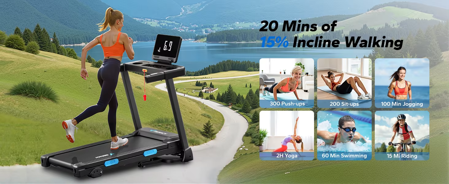 MERACH Walking Pad Treadmill 12km/h Foldable Incline App LED Display Home Gym UK