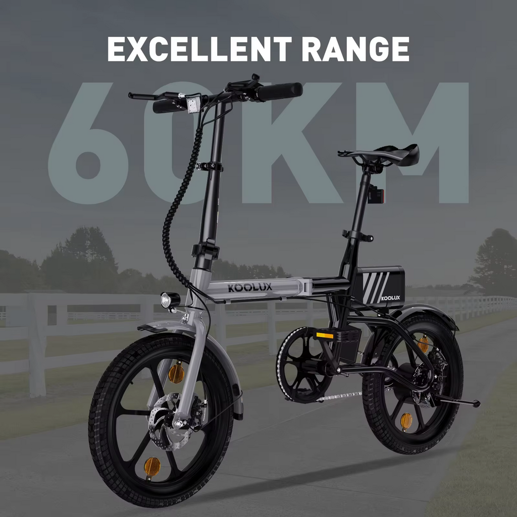KOOLUX X1 Folding Electric Bike 250W 36V 16" E-Bike Commuter 30Km Range UK Legal