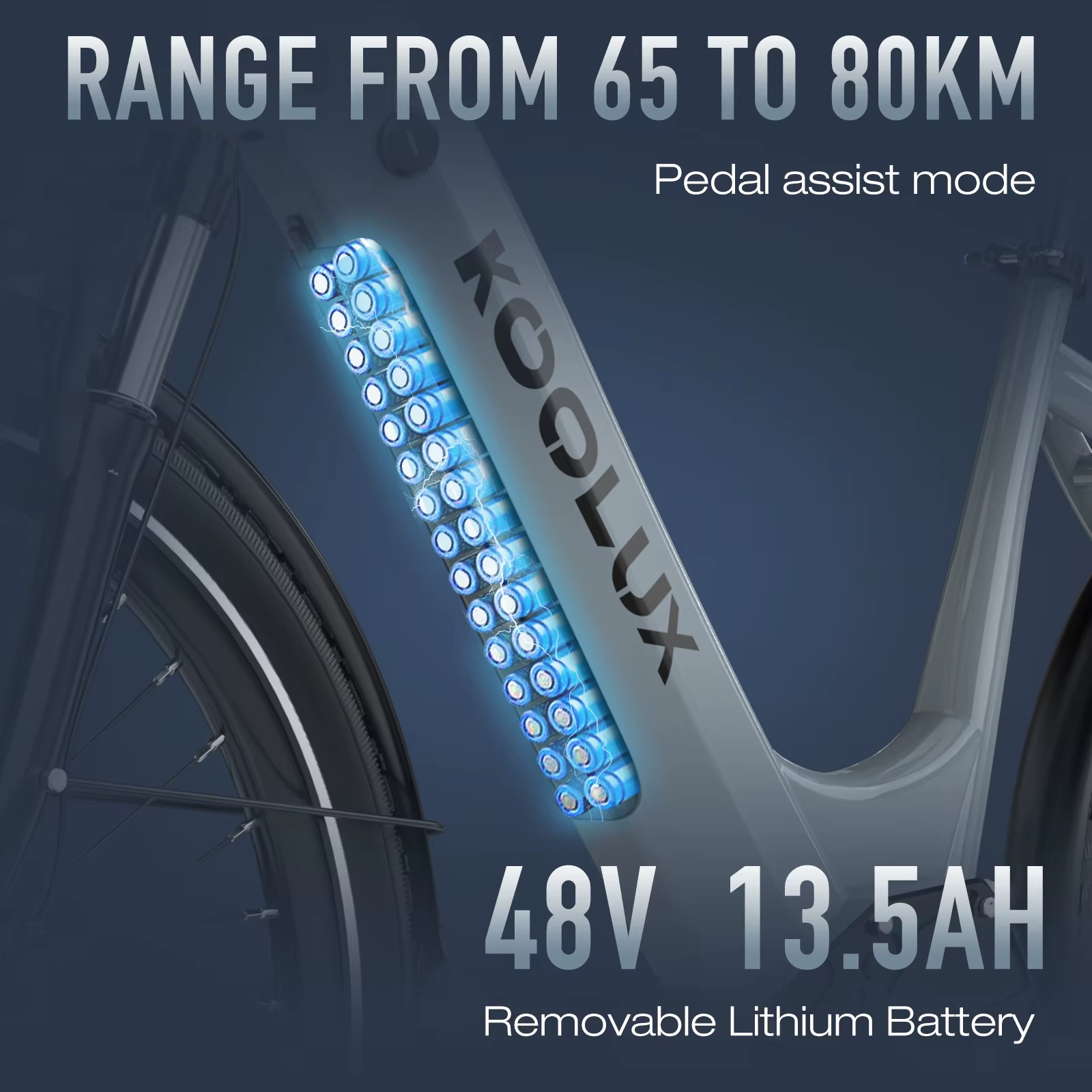 KOOLUX X2 Electric Bike 26" 250W 48V 13.5Ah E-MTB 60km Long Range Commuter Legal
