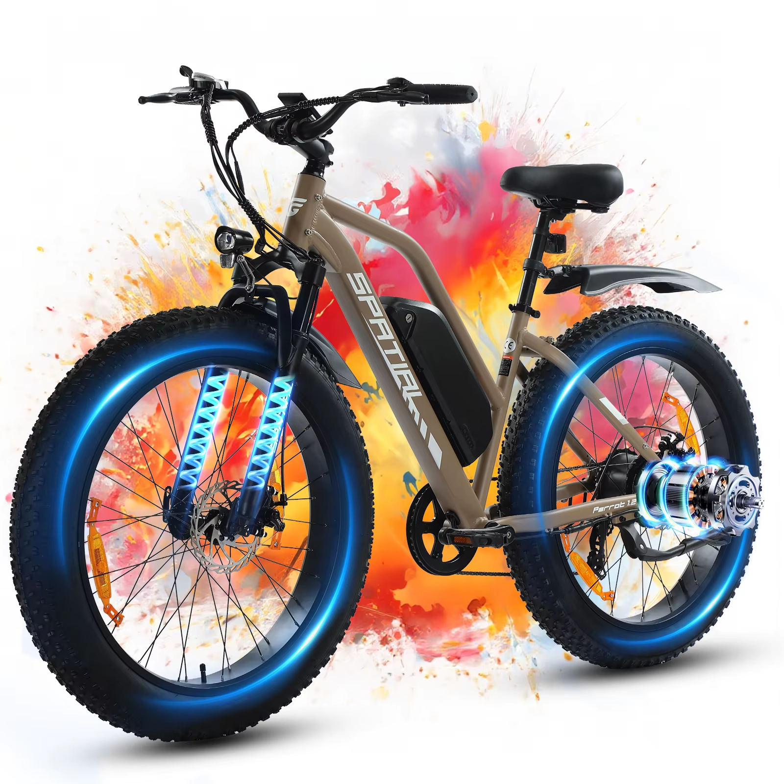 SPATIAL Parrot Electric Bike 250W 48V 13Ah 26” Adult E-Bike All Terrain MTB UK