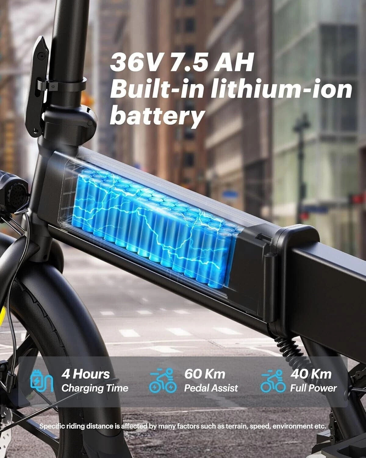 DYU A1F PRO 16" Folding Electric Bike 250W 36V E-Bike 60KM Range City Urban
