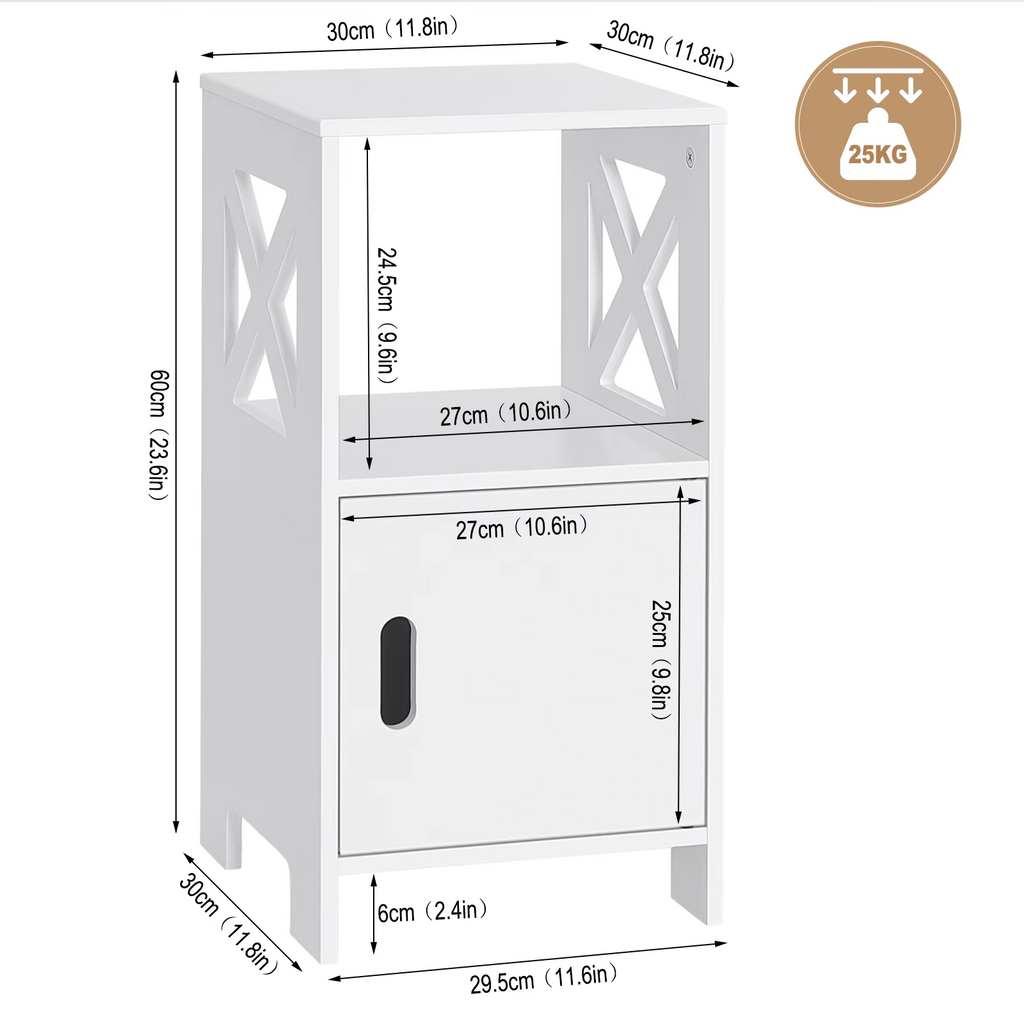 Bedside Tables Set of 2 Nightstand White Modern UK