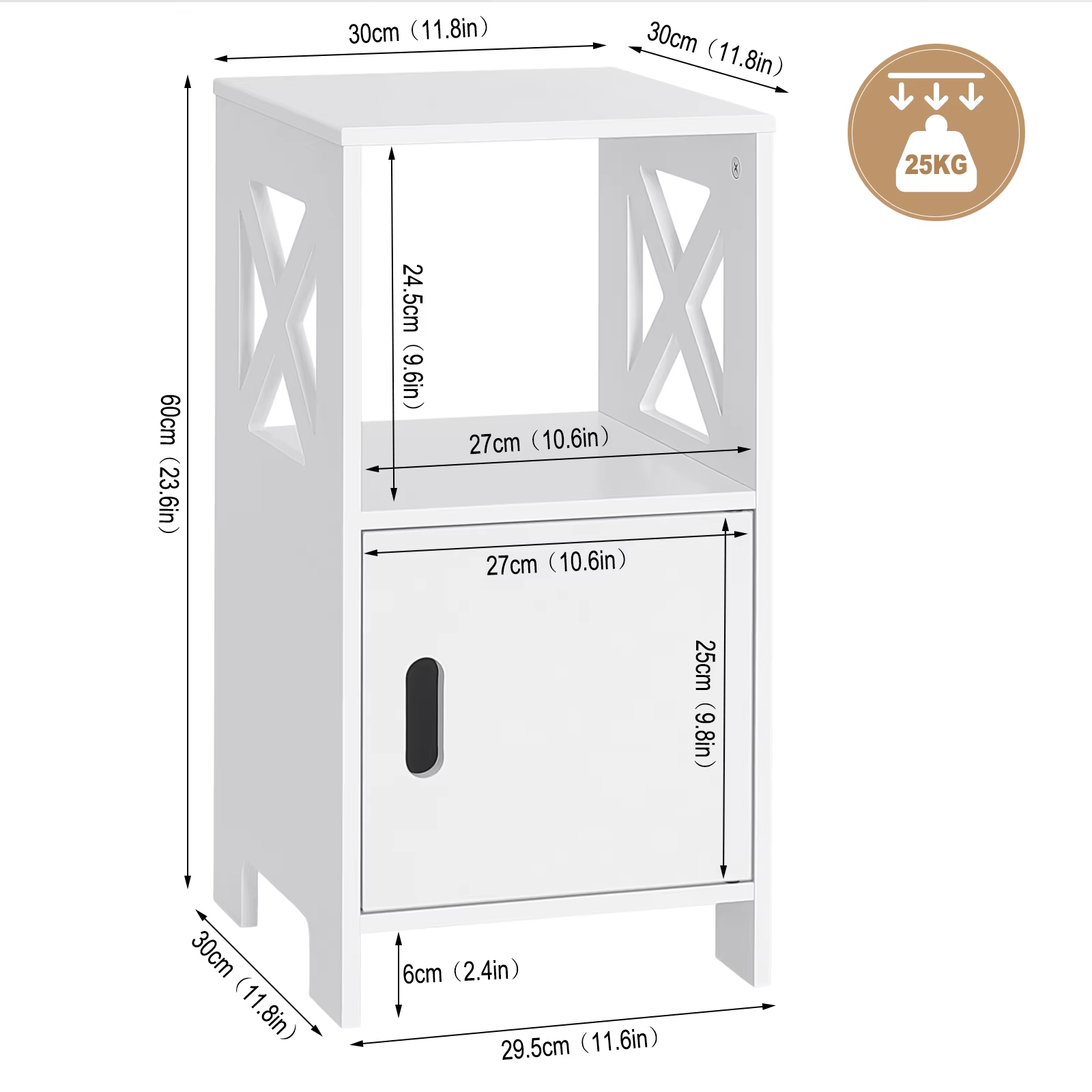 Bedside Tables Set of 2 Nightstand White Modern UK