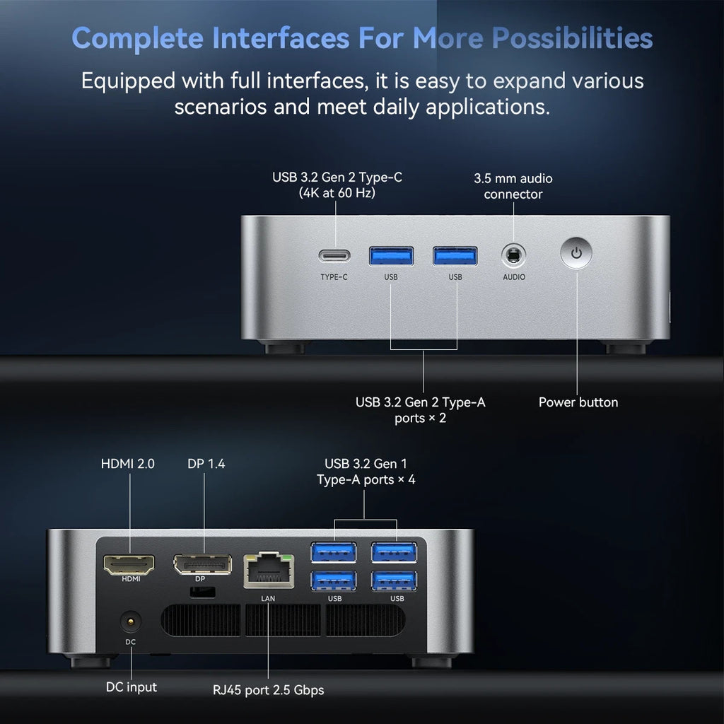 ACEMAGIC M1 Ryzen 7 7735HS Mini PC 24GB 512GB Win 11 Pro WiFi 6 BT 5.2 Triple 4k