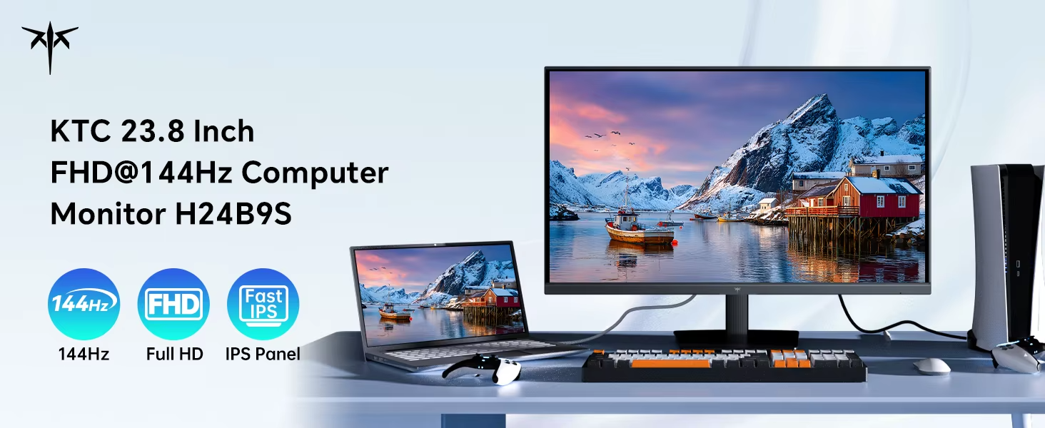 KTC 23.8" IPS FHD Gaming Monitor 144Hz UK