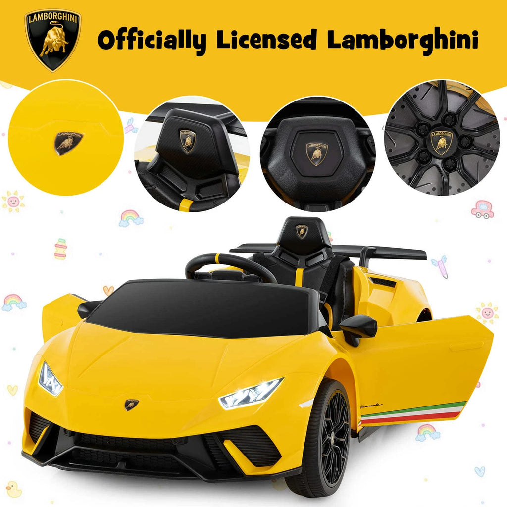 DORTALA Kids 12V Ride-On Car Remote Control Yellow UK