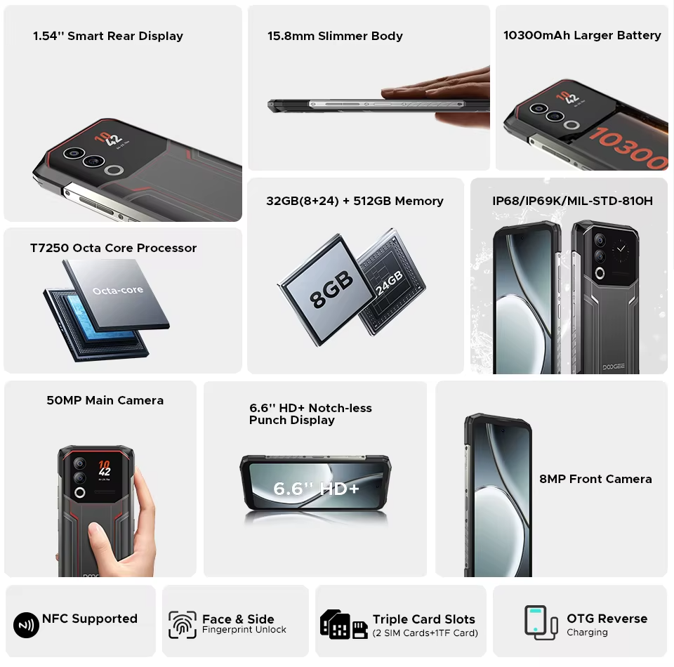 DOOGEE Blade20 Ultra Rugged Smartphone 512GB 10300mAh UK