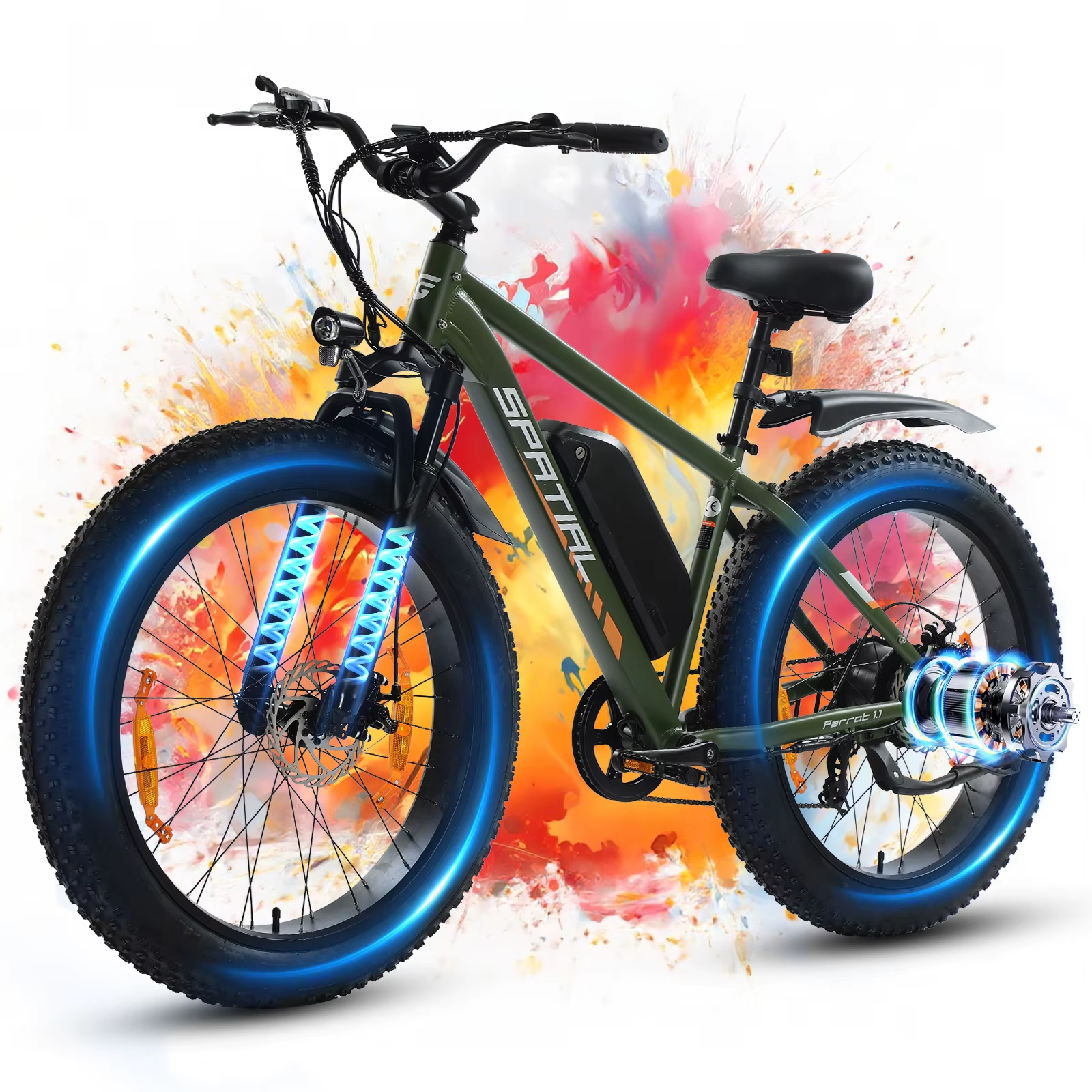 SPATIAL Parrot Electric Bike 250W 48V 13Ah 26” Adult E-Bike All Terrain MTB UK