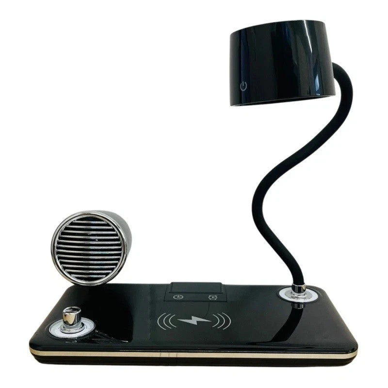 NNS LED Desk Lamp Wireless Charger Bluetooth Speaker Touch Dimmable Alarm Clock